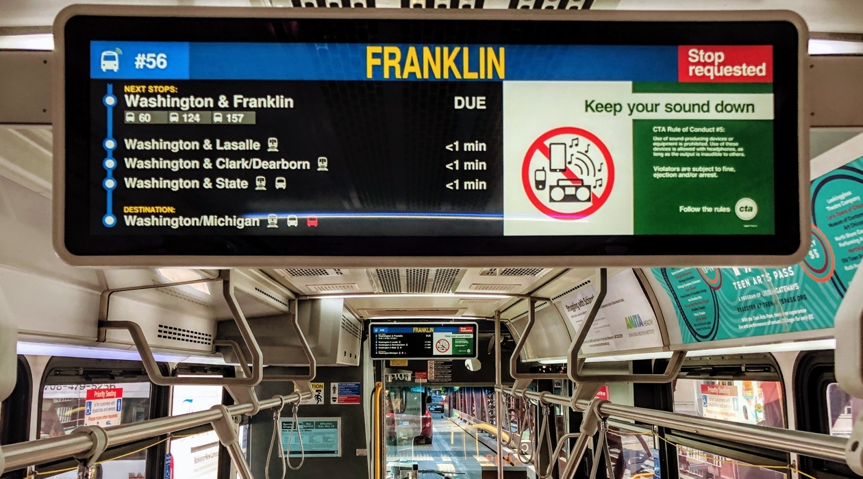 New on-board bus info screens - CTA