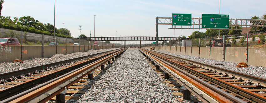 Completely rebuilt tracks on the Dan Ryan Line