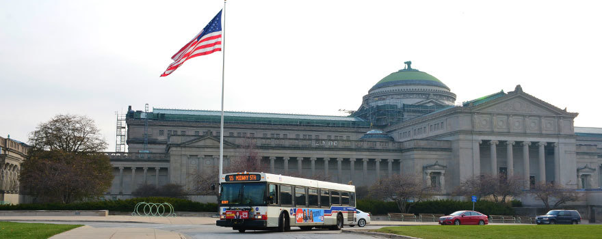 A Garfield bus at the Museum of Science and Industry